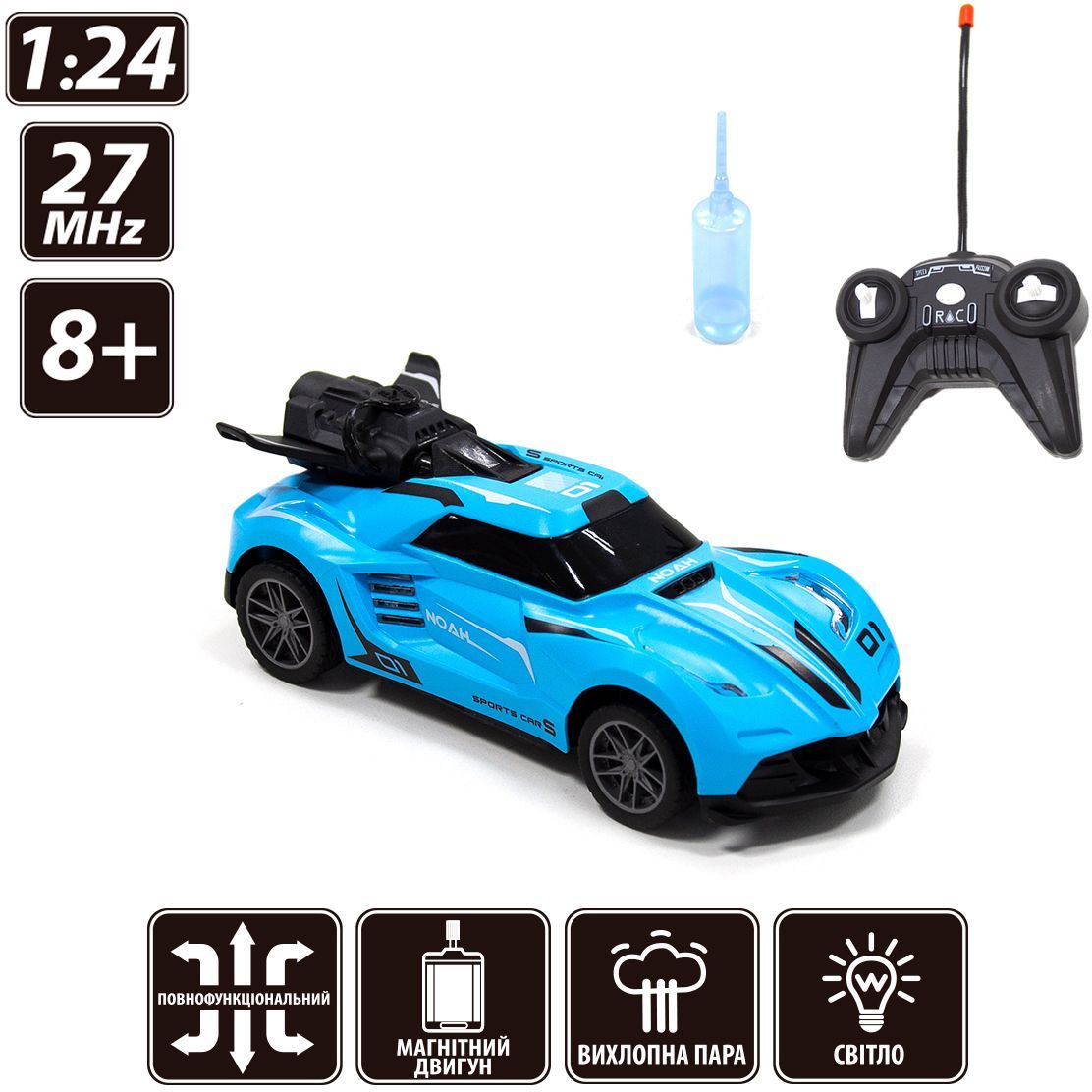 Автомобиль на радиоуправлении Sulong Toys Spray Car Sport 1:24 голубой (SL-354RHBL) - фото 7