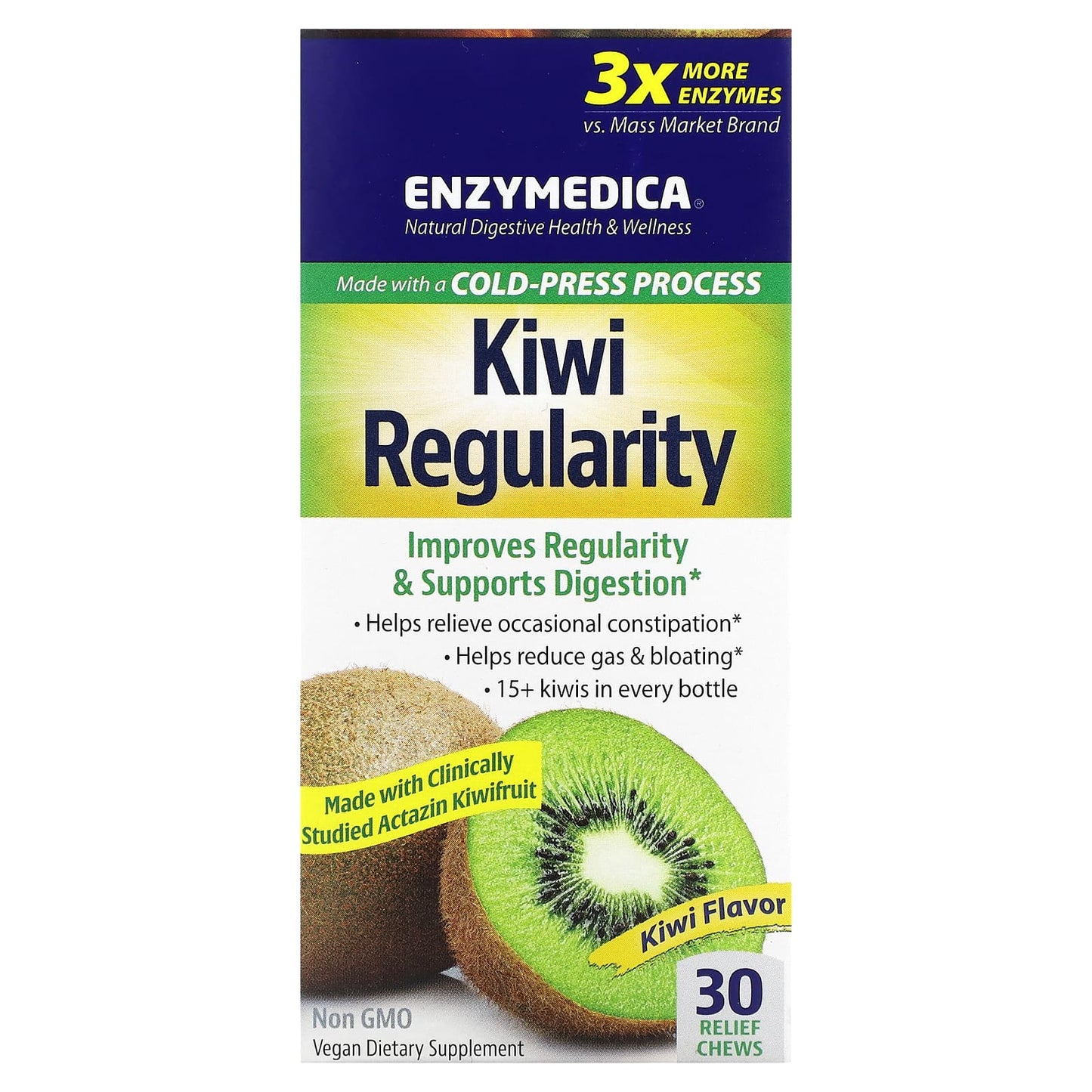 Ківі Enzymedica Kiwi Regularity 30 жувальних таблеток - фото 2