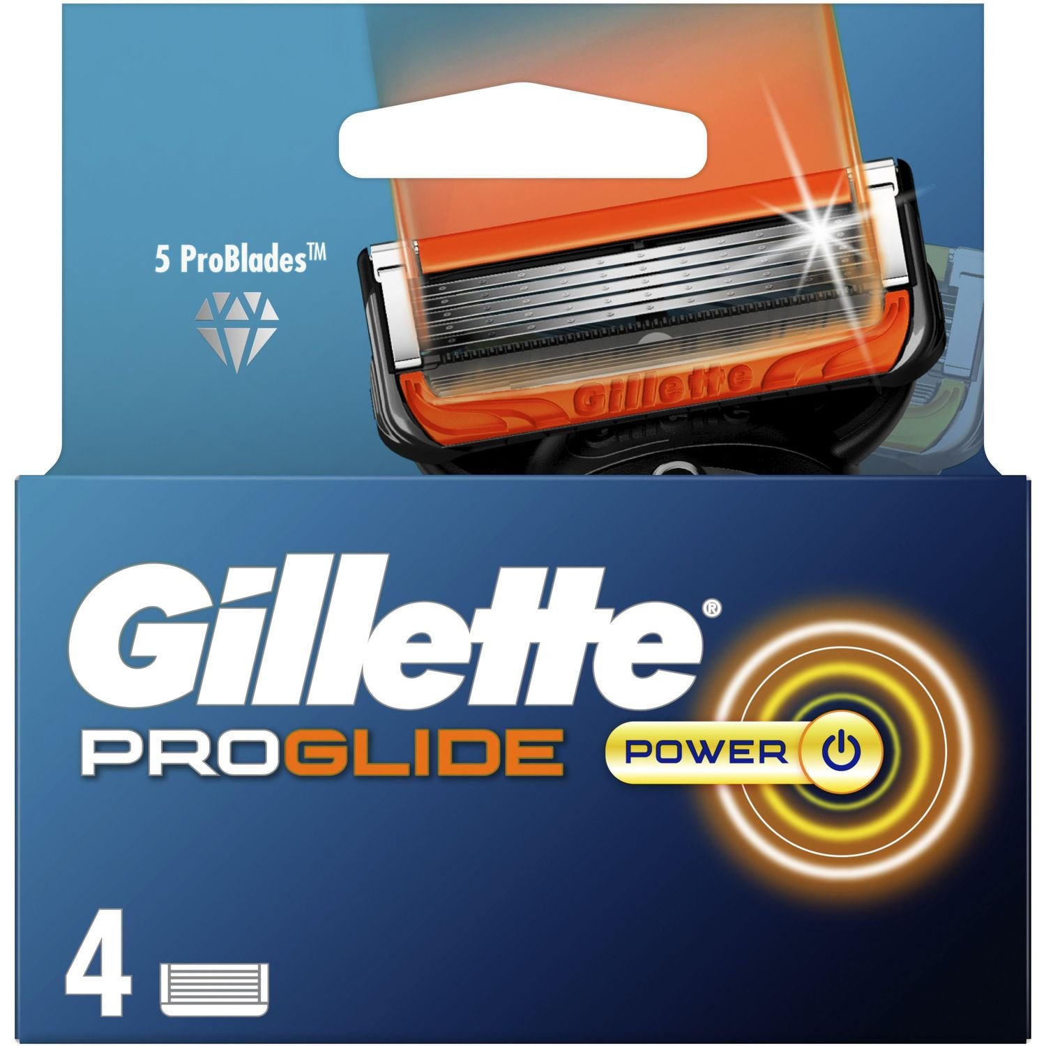 Змінні картриджі для гоління Gillette Fusion ProGlide Power, 4 шт. - фото 1
