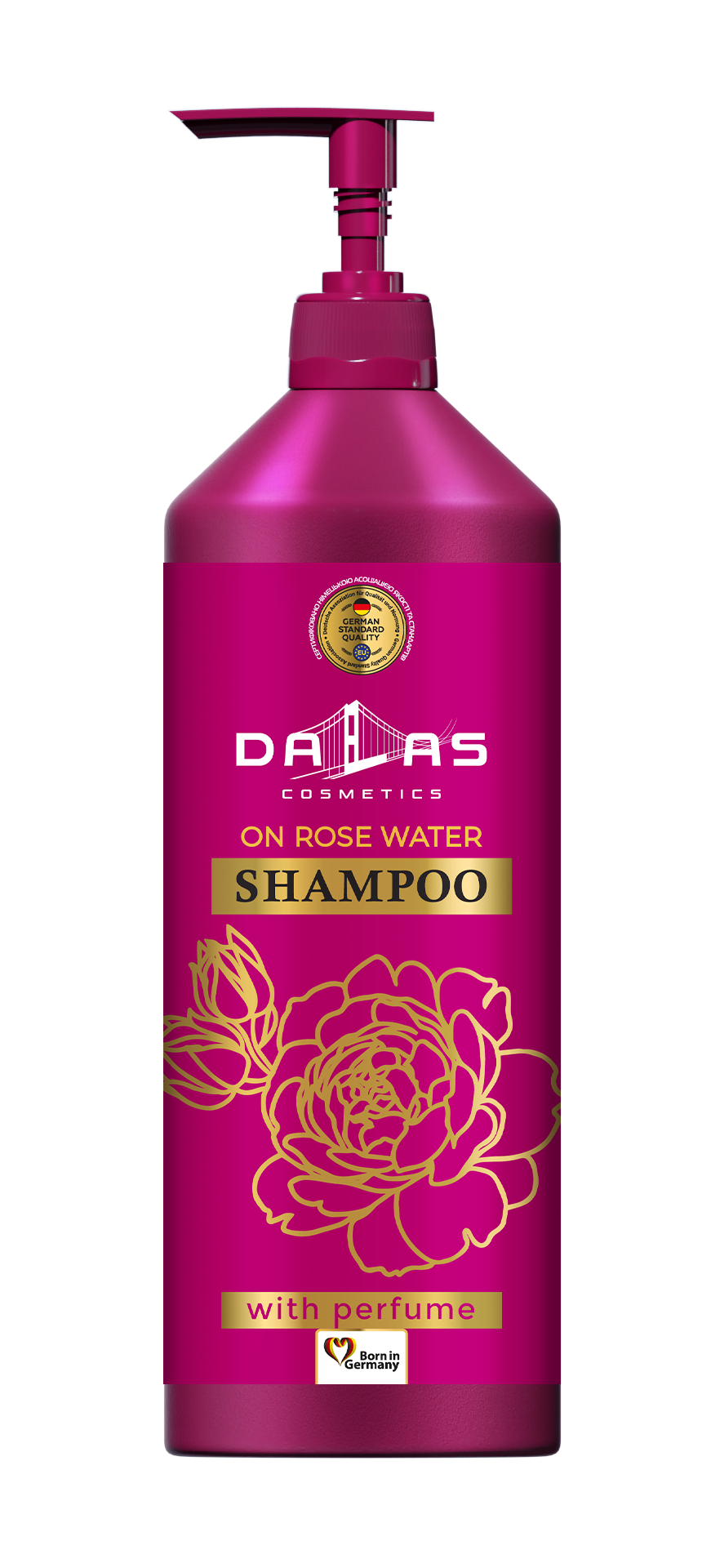 Шампунь Dalas для зміцнення та росту волосся, на рожевій воді, 1000 мл (721433) - фото 1