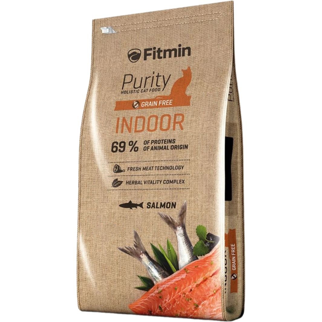 Сухой корм Fitmin Purity Indoor Salmon для взрослых кошек обитающих в помещении 1.5 кг - фото 1
