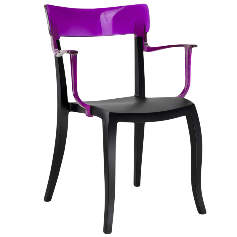 Крісло Papatya Hera-K, чорне сидіння, верх прозоро-пурпурний (289665) - фото 1