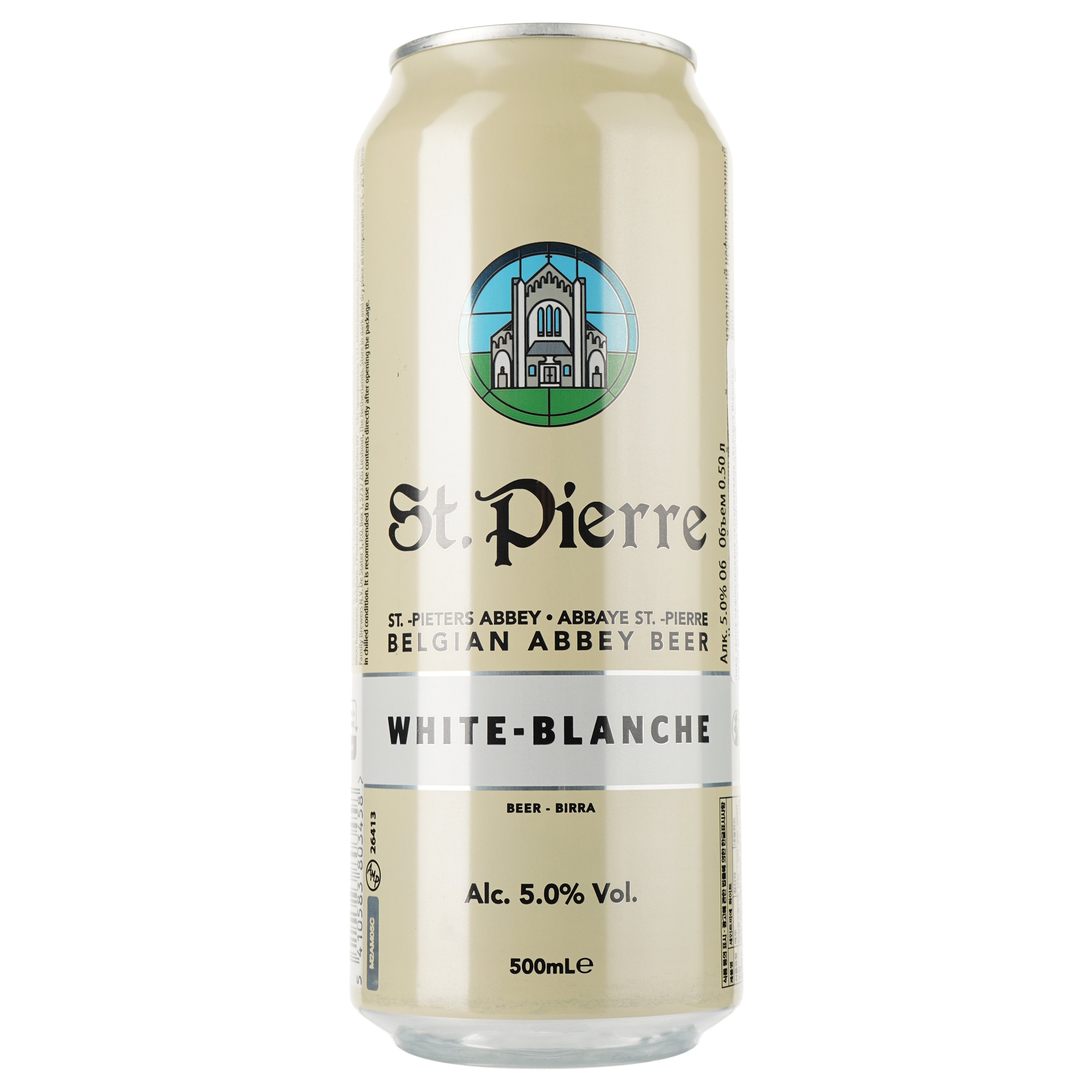 Пиво St. Pierre Blanche, світле, нефільтроване, 5%, з/б, 0,5 л - фото 1
