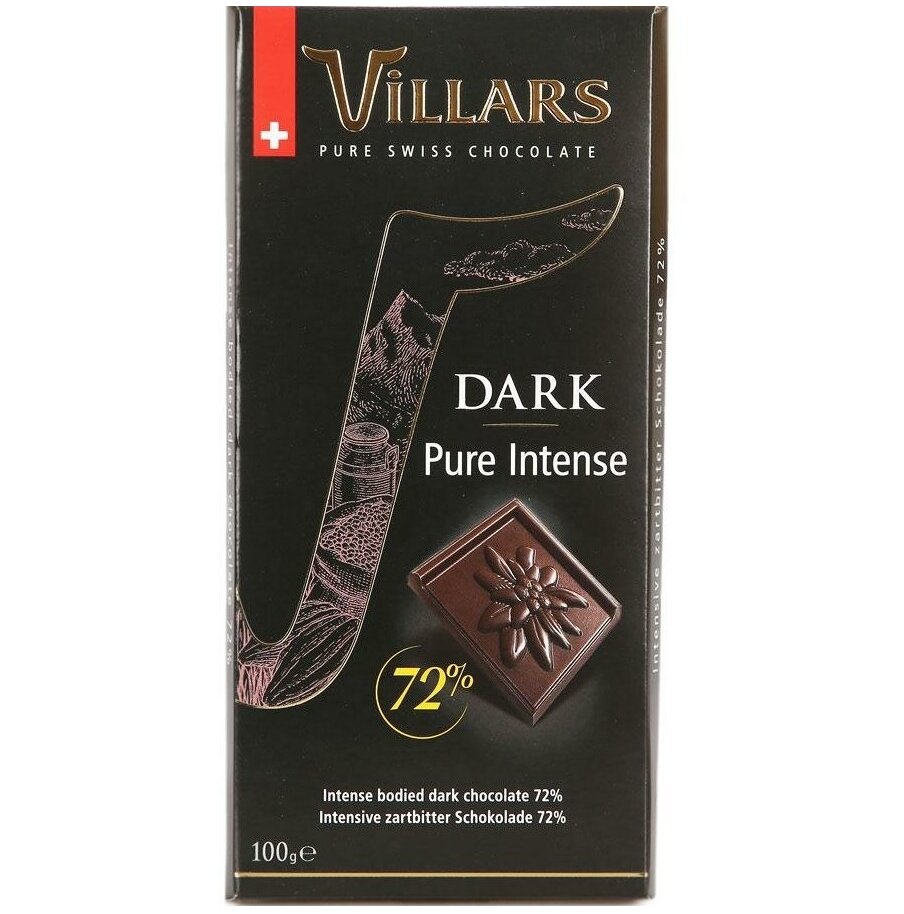 Шоколад черный Villars 72%, 100 г (437335) - фото 1