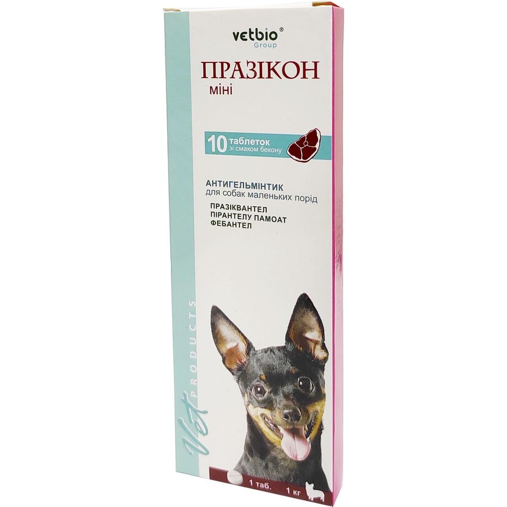 Антигельминтные таблетки Празикон Мини для собак маленьких пород, 10 шт. - фото 1