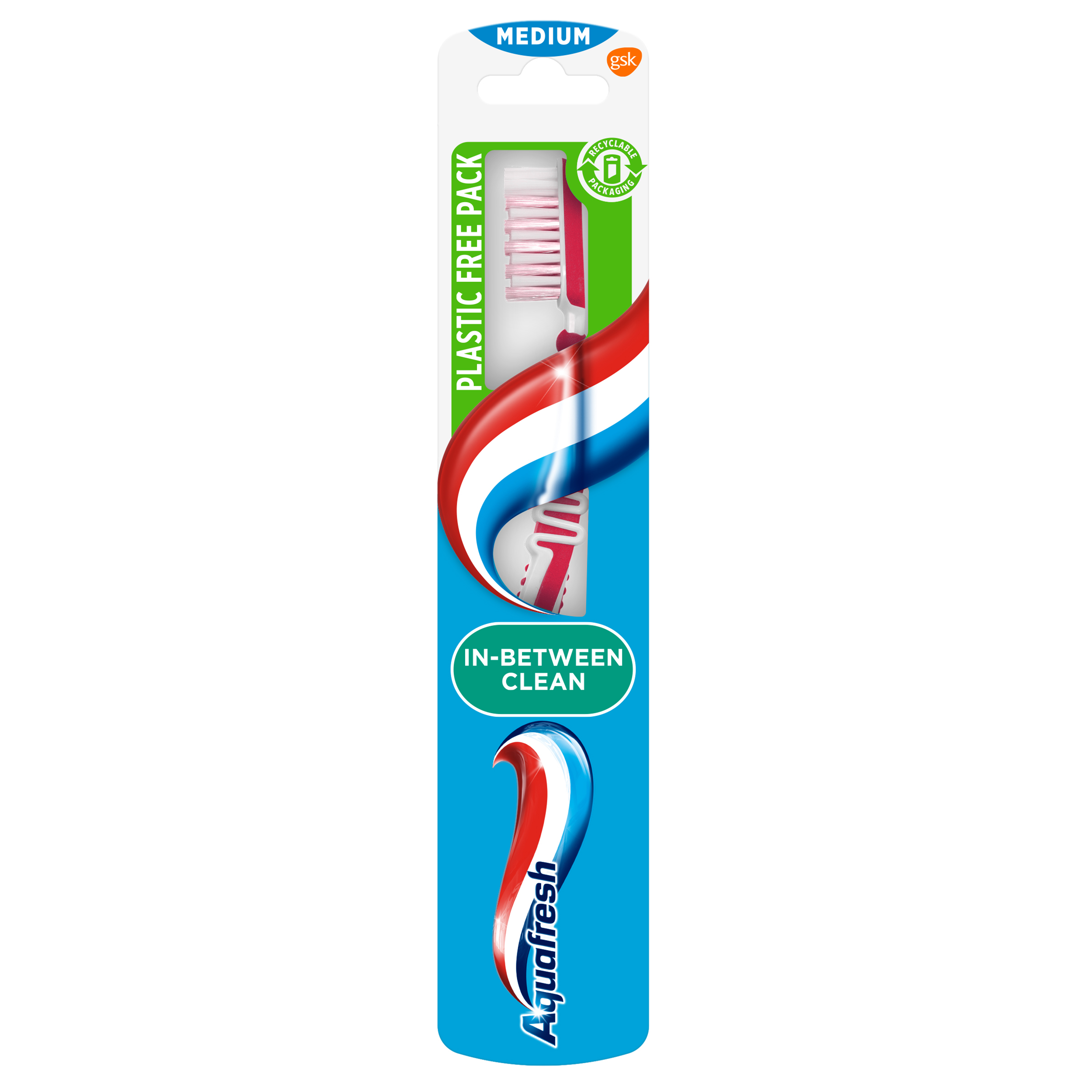 Зубная щетка Aquafresh In-between Clean, средняя, розовый - фото 1