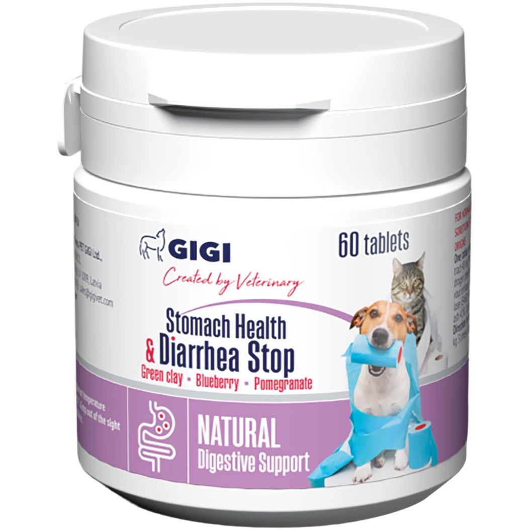 Вітамінно-мінеральний комплекс Gigi Stomach Health & Diarrhea Stop для нормалізації функції травної системи 1 таблетка на 2 кг №60 (GIG20513) - фото 1
