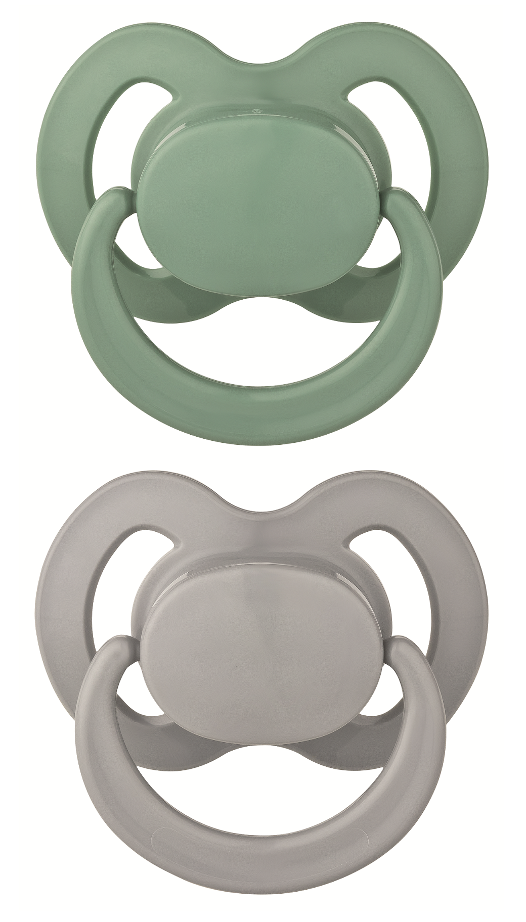 Пустышка силиконовая Baby-Nova с кольцом, ортодонтическая, 0-6 мес., зеленый с серым, 2шт (3962023) - фото 1