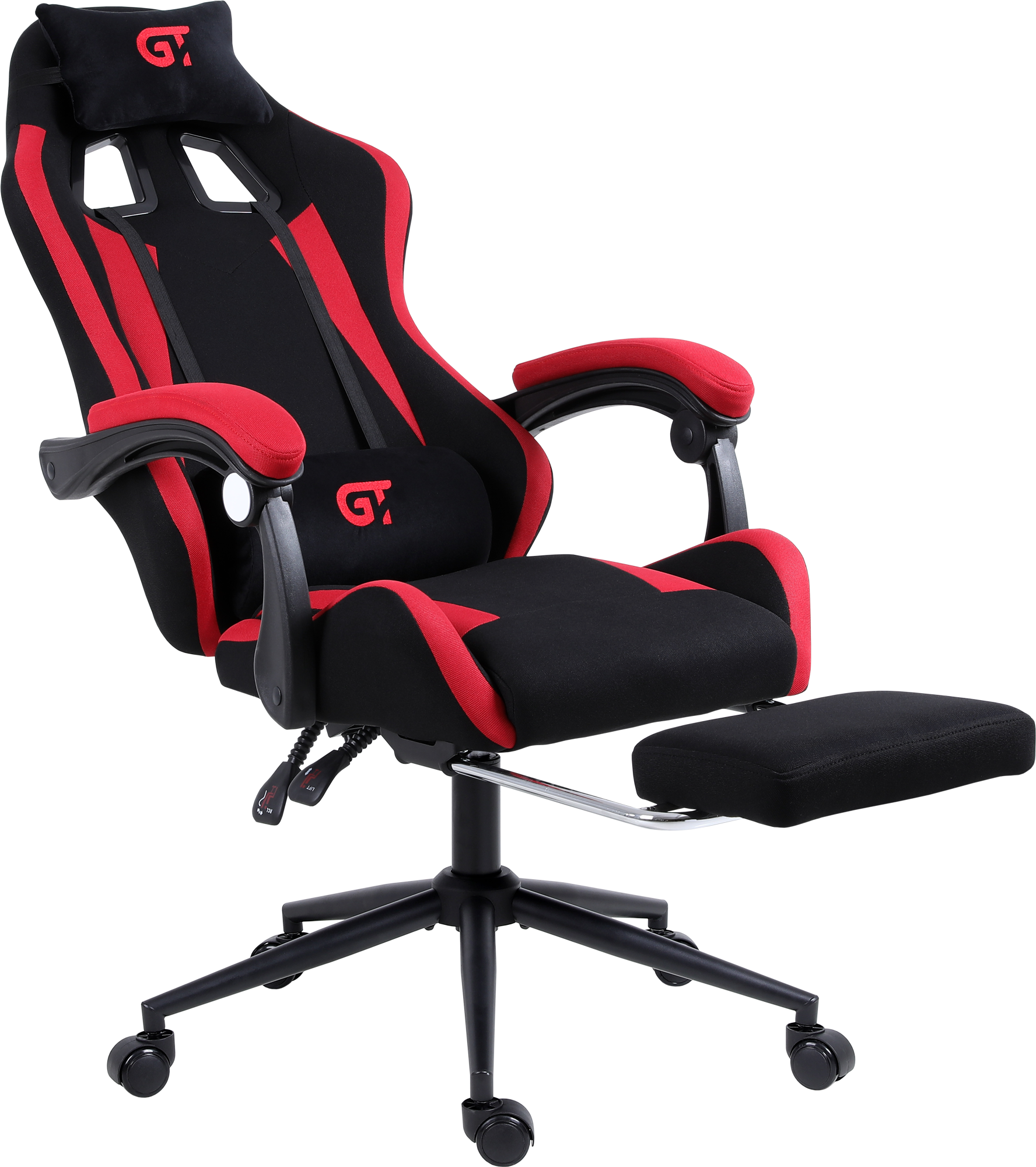 Геймерське крісло GT Racer чорне з червоним (X-2324 Fabric Black/Red) - фото 4