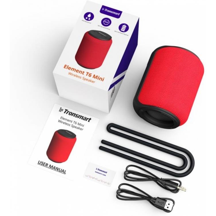 Портативна колонка Bluetooth Tronsmart Element T6 Mini Red - фото 2