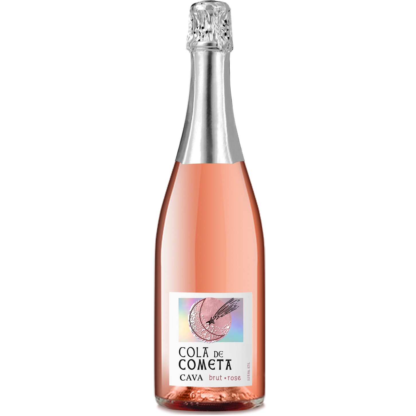 Вино игристое Cola De Cometa Cava, розовое, брют, 12%, 0,75 л - фото 1