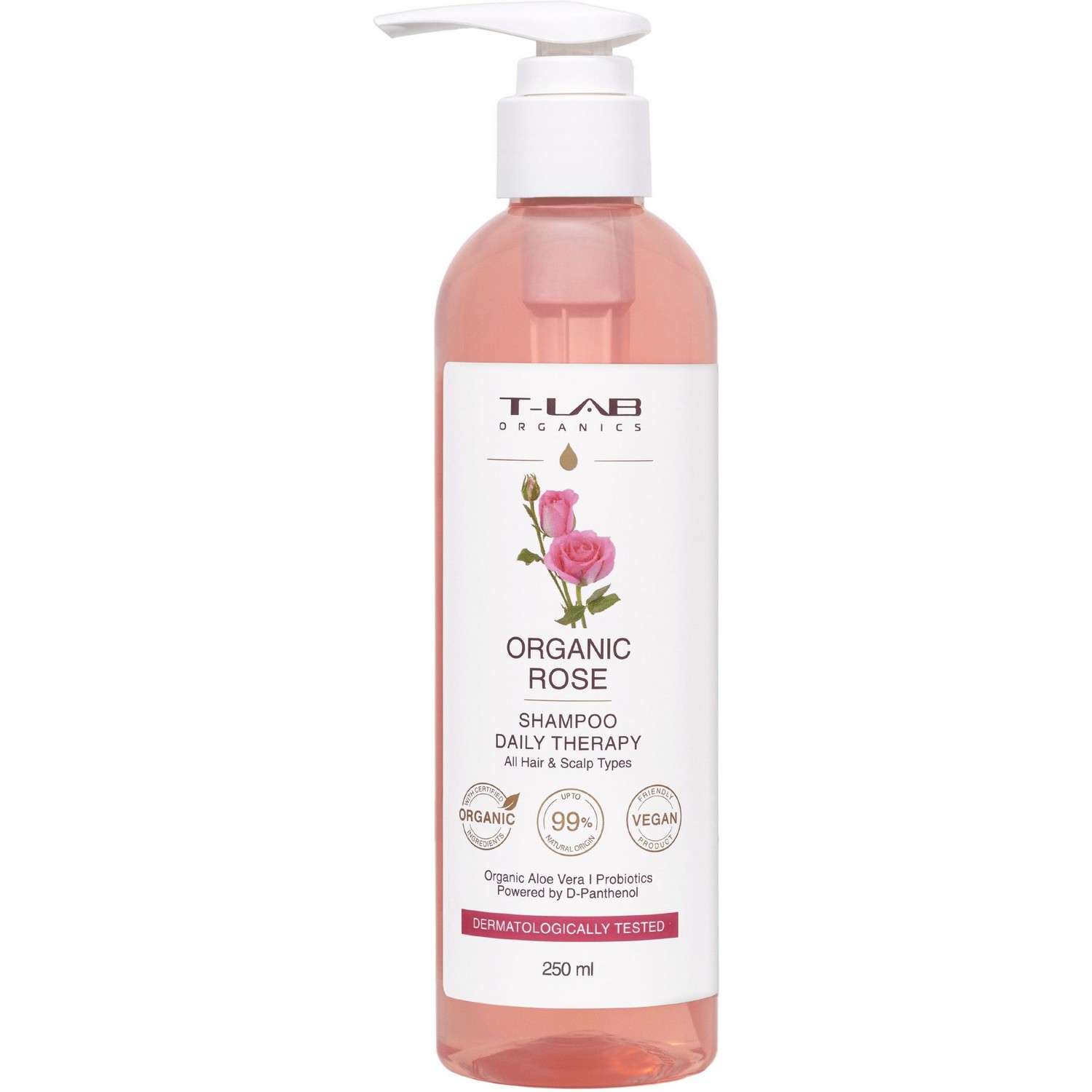 Шампунь T-LAB Organics Organic Rose Daily Therapy для догляду за будь-яким типом волосся, 250 мл - фото 1