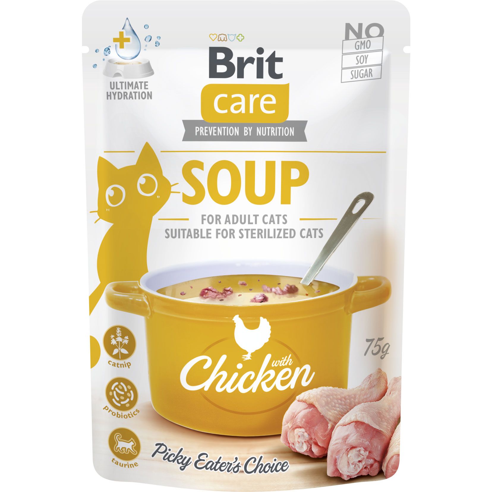 Вологий корм для котів Brit Care Soup з куркою 75 г - фото 1