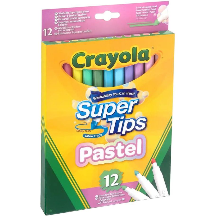 Набір фломастерів Crayola SuperTips washable пастельні кольори 12 шт. (58-7515) - фото 1