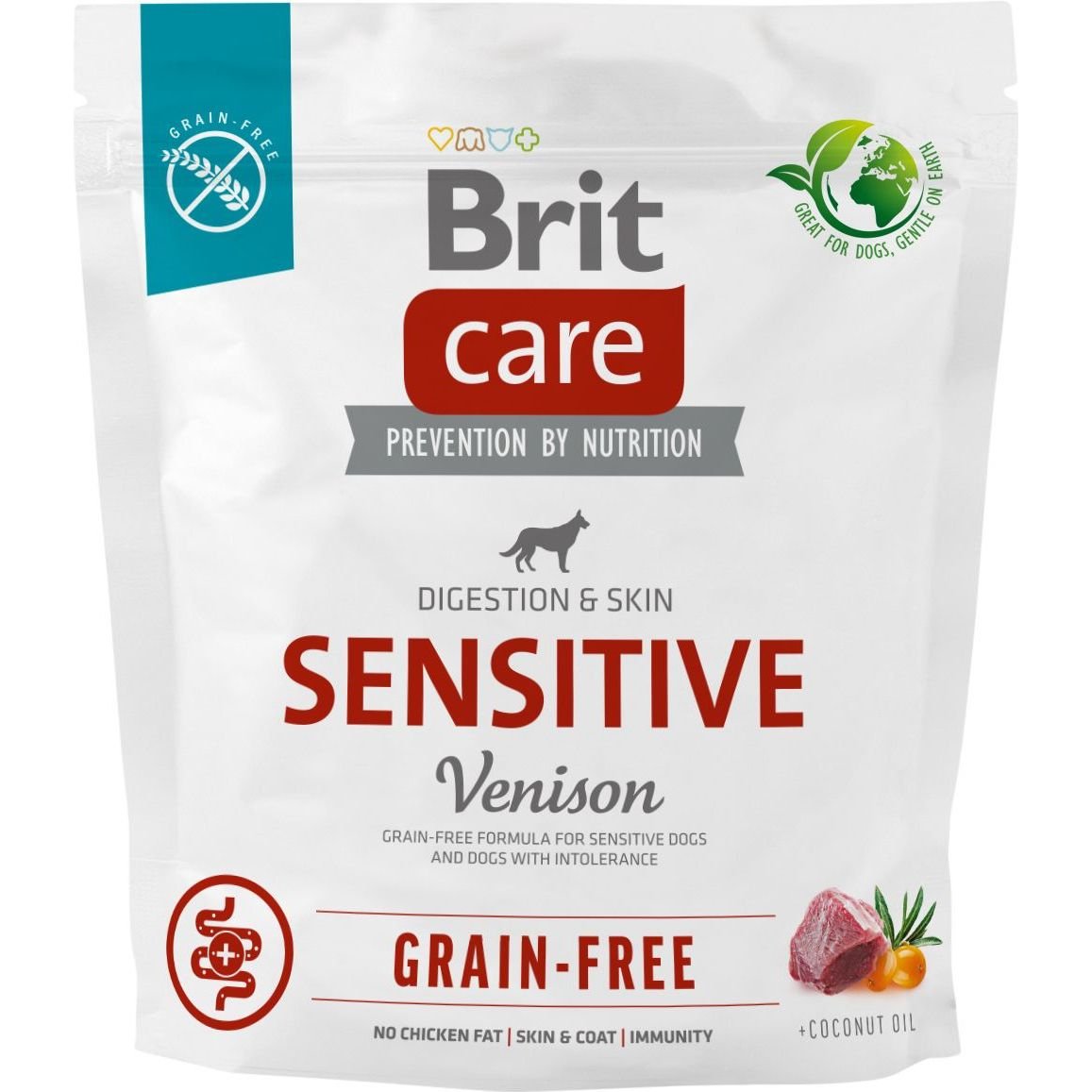 Сухий беззерновий корм для собак з чутливим травленням Brit Care Dog Grain-free Sensitive, з олениною, 1 кг - фото 1
