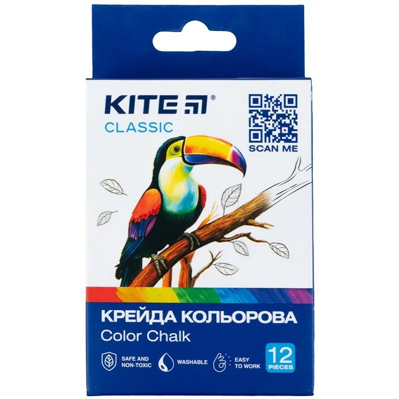 Крейда кольорова Kite Classic 12 шт. (K-075) - фото 1