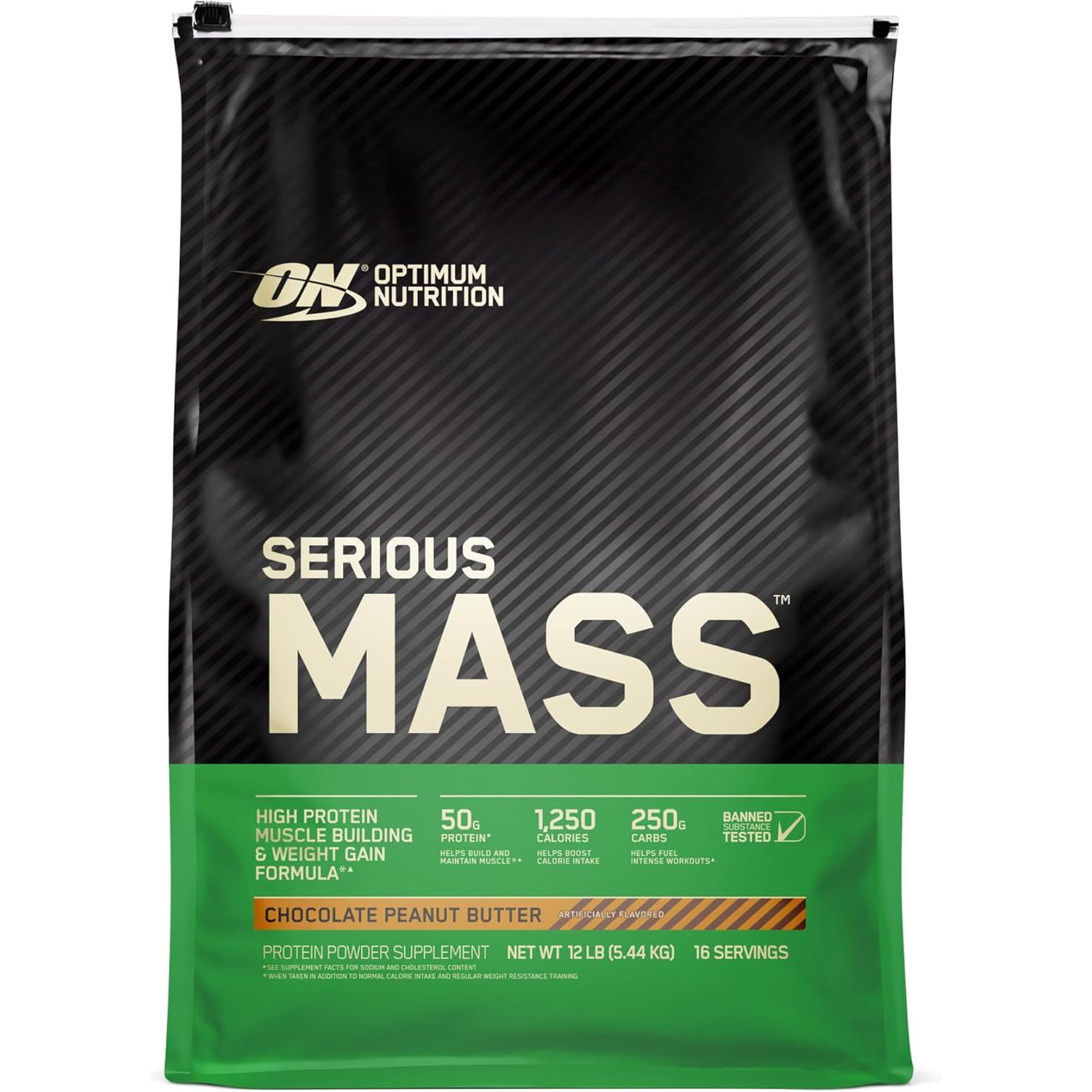 Гейнер Optimum Nutrition Serious Mass Chocolate-Peanut 5.443 кг - фото 1