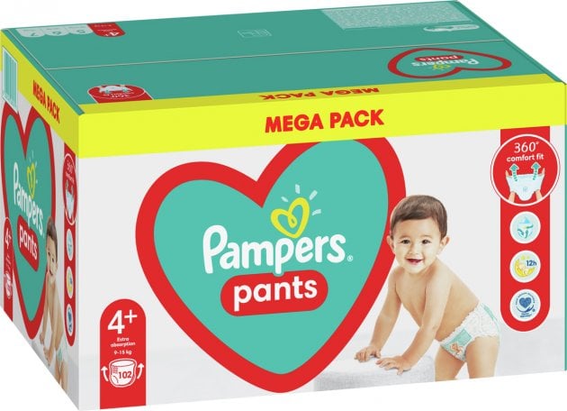 Підгузки-трусики Pampers Pants 4+ (9-15 кг), 102 шт. - фото 3