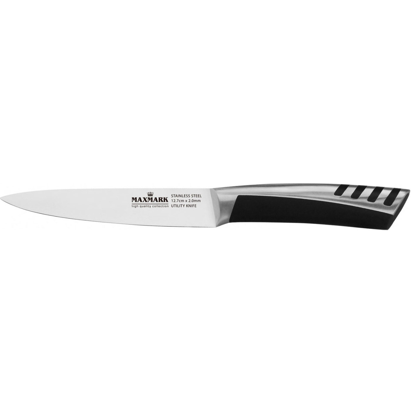 Кухонный нож Maxmark, 12,7 см, серебристый с черным (MK-K52) - фото 1