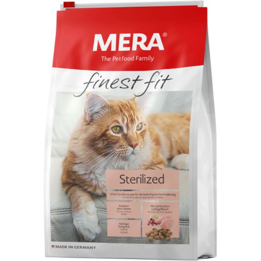 Сухий корм для стерилізованих котів Mera Finest Fit Adult Sterilized Cat із свіжим м'ясом птиці і журавлиною 4 кг - фото 1