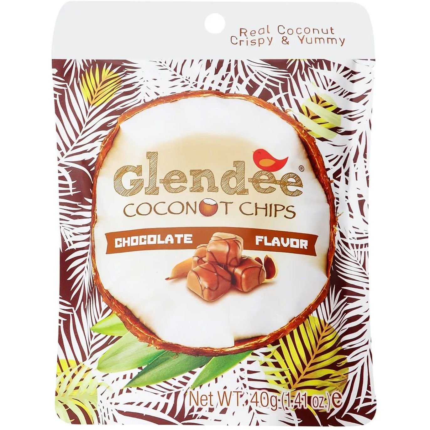 Чипсы кокосовые Glendee сладкие со вкусом шоколада 40 г (791015) - фото 1