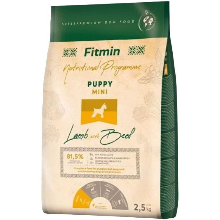 Сухой корм для собак Fitmin dog mini puppy lamb & beef 2.5 кг - фото 1