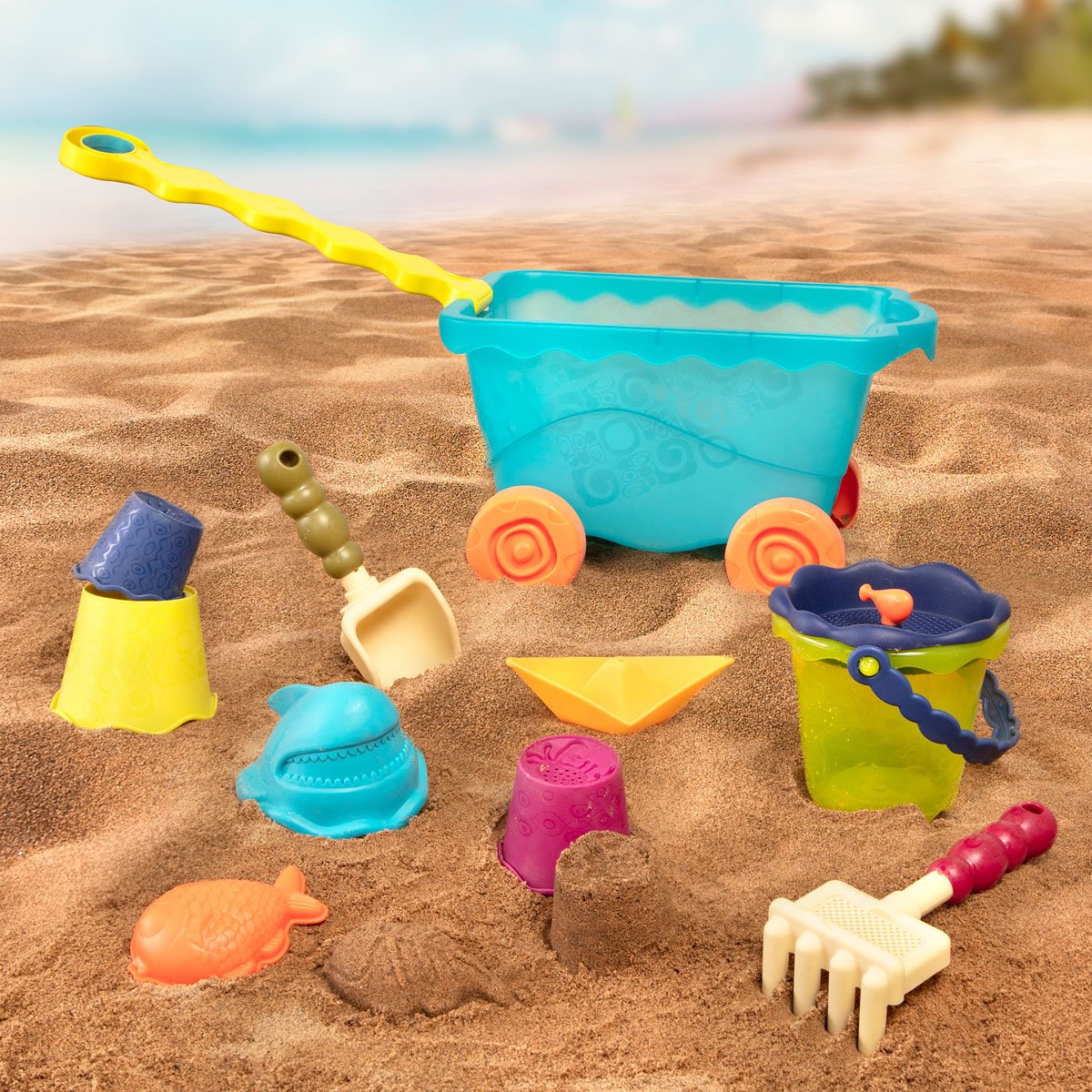 Набор для игры с песком Battat Тележка Море (BX1596Z) - фото 5