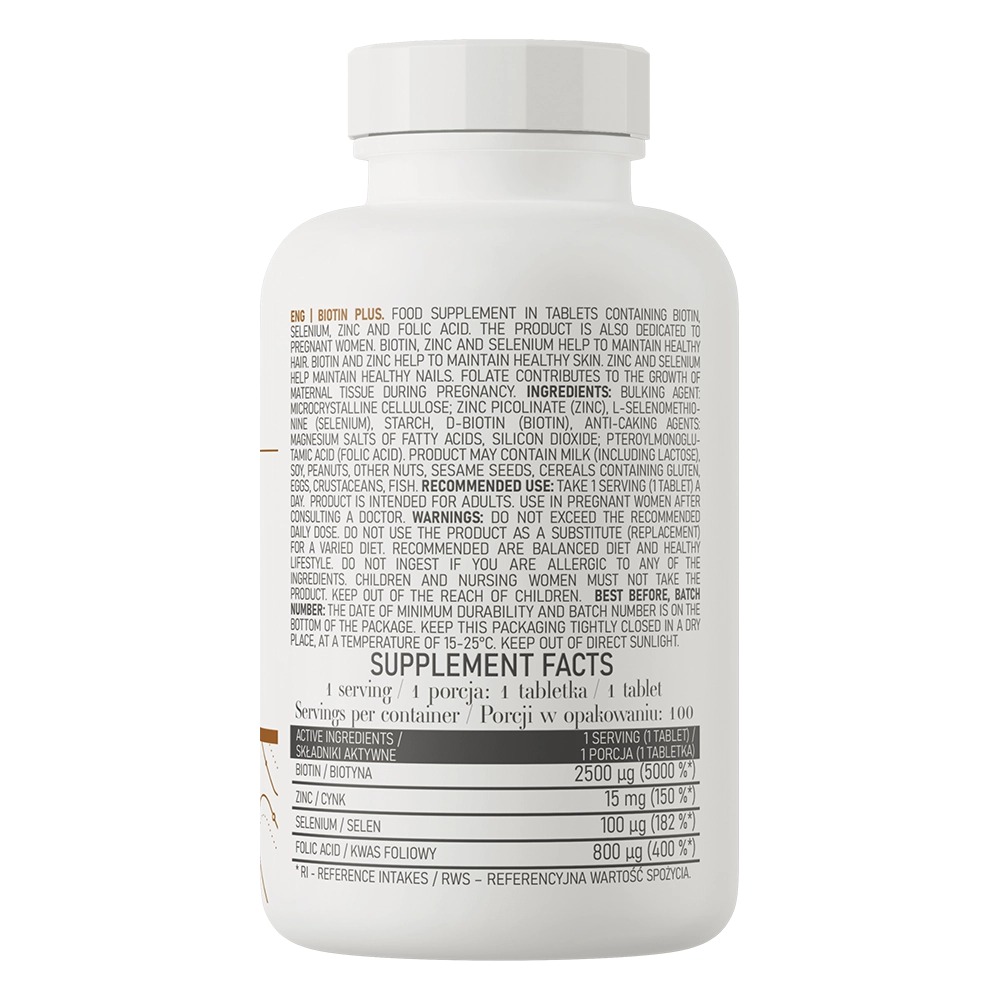 Вітаміни та мінерали OstroVit Biotin Plus 100 таблеток - фото 3