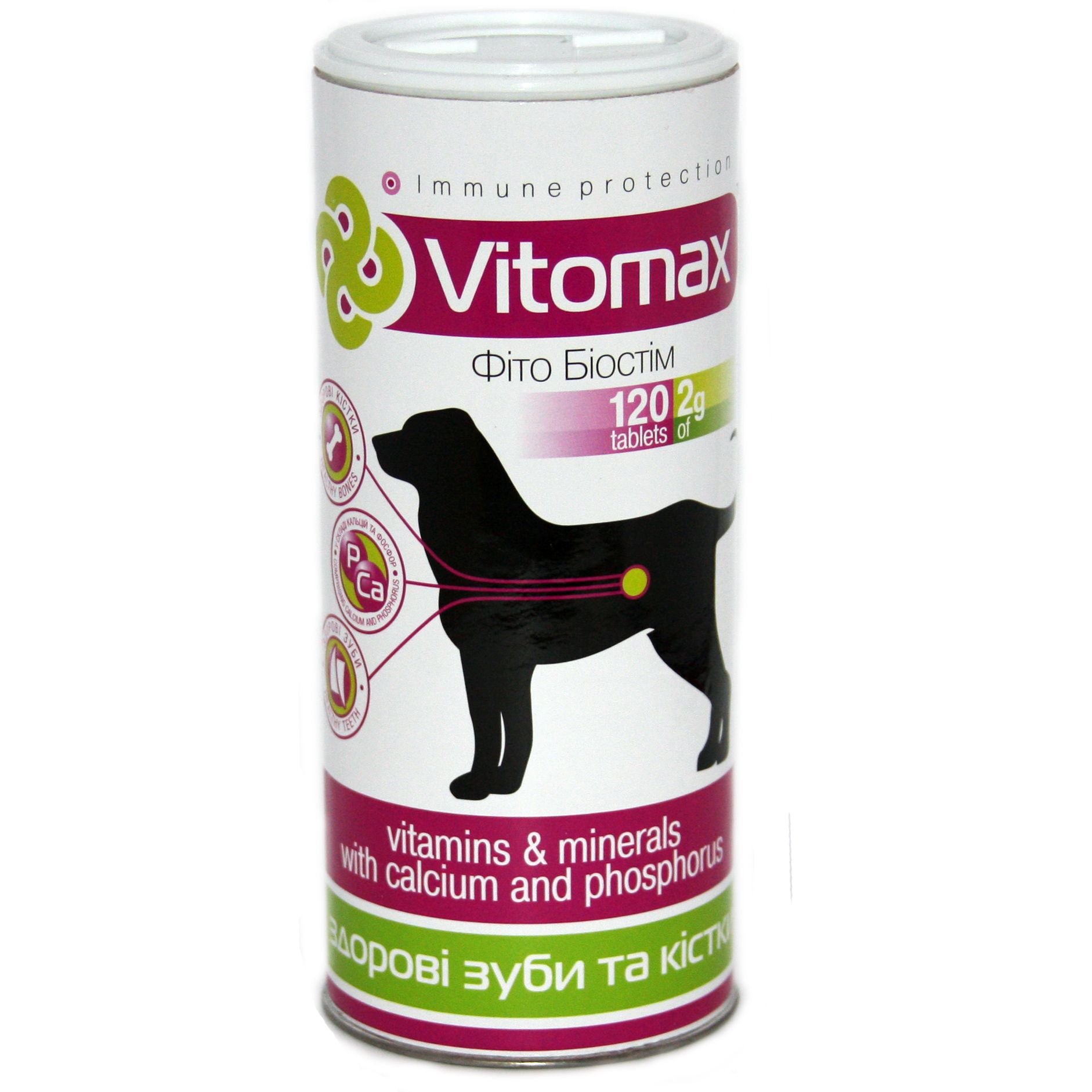 Вітаміни Vitomax здорові зуби та кістки для собак, 120 таблеток - фото 1