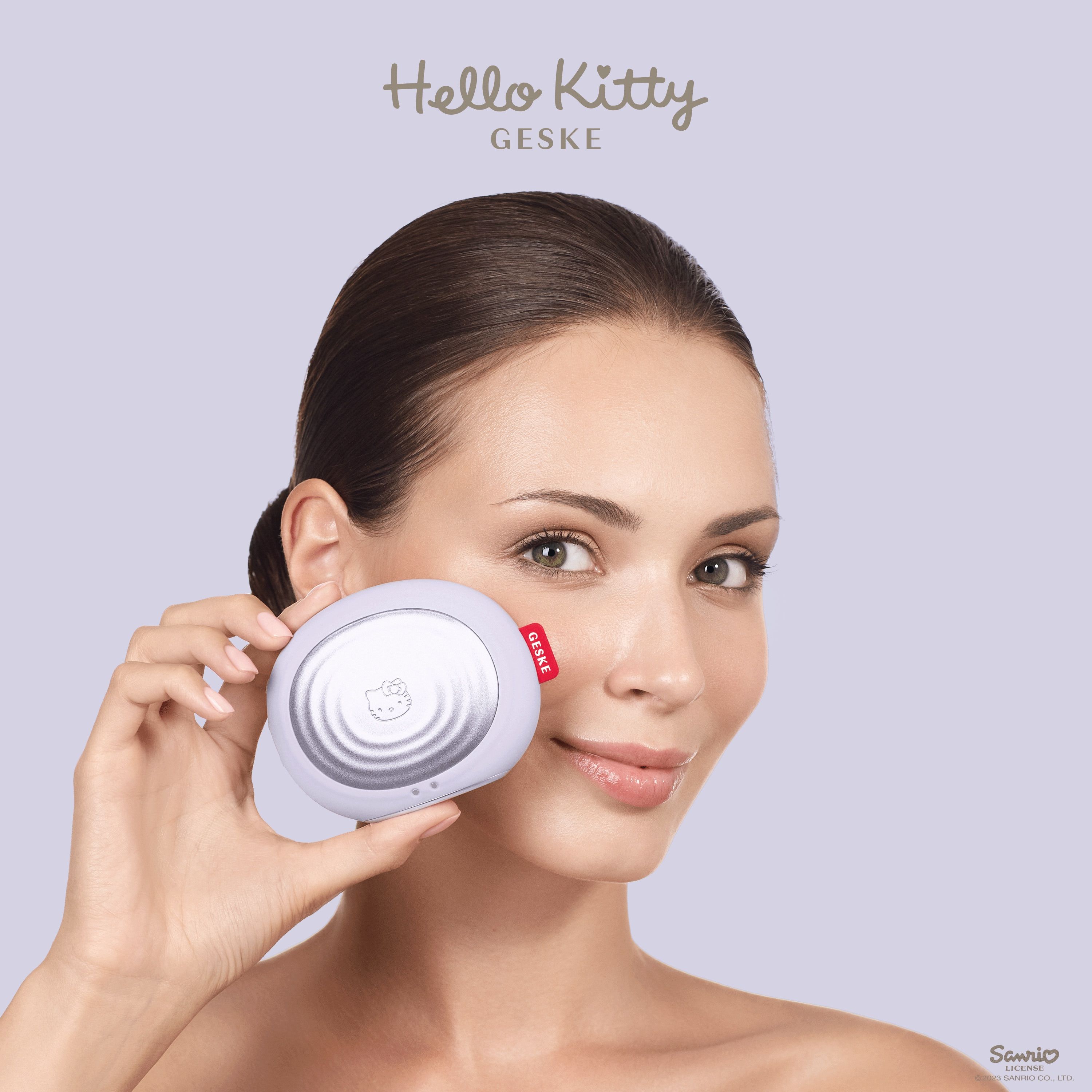 Електронна звукова термо щітка для обличчя GESKE Sonic Thermo Facial Brush 5 в 1 by Hello Kitty фіолетова - фото 7