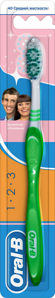 Зубна щітка Oral-B 3 Effect, середня, зелений - фото 1