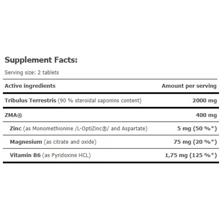 Комплекс для підвищення тестостерону Amix Tribu-ZMA 1200 мг 90 таблеток - фото 3