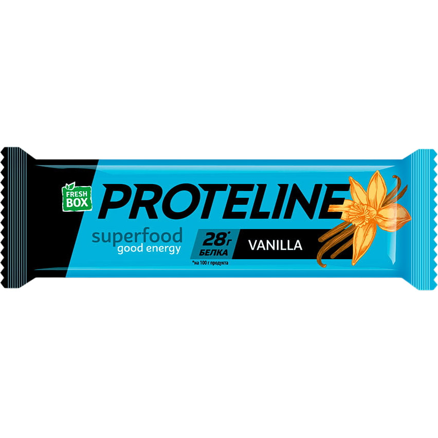 Батончик протеїновий Fresh Box ProteLine зі смаком ванілі глазурований кондитерською глазур'ю 40 г - фото 1