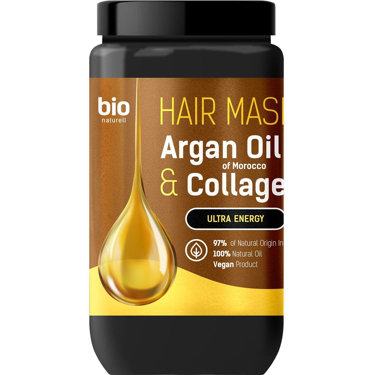 Маска для волосся Bio Naturell Argan Oil of Morocco & Collagen Ультраенергія, 946 мл - фото 1
