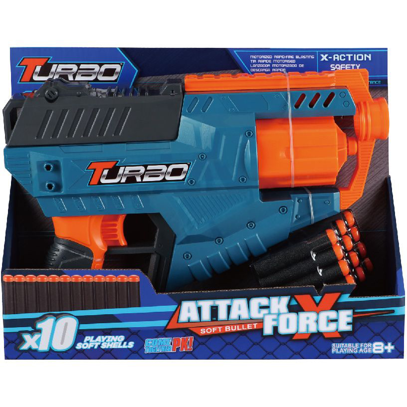 Іграшковий пістолет Turbo Attack Force з барабаном та м'якими набоями 10 шт. (ВТ319) - фото 2