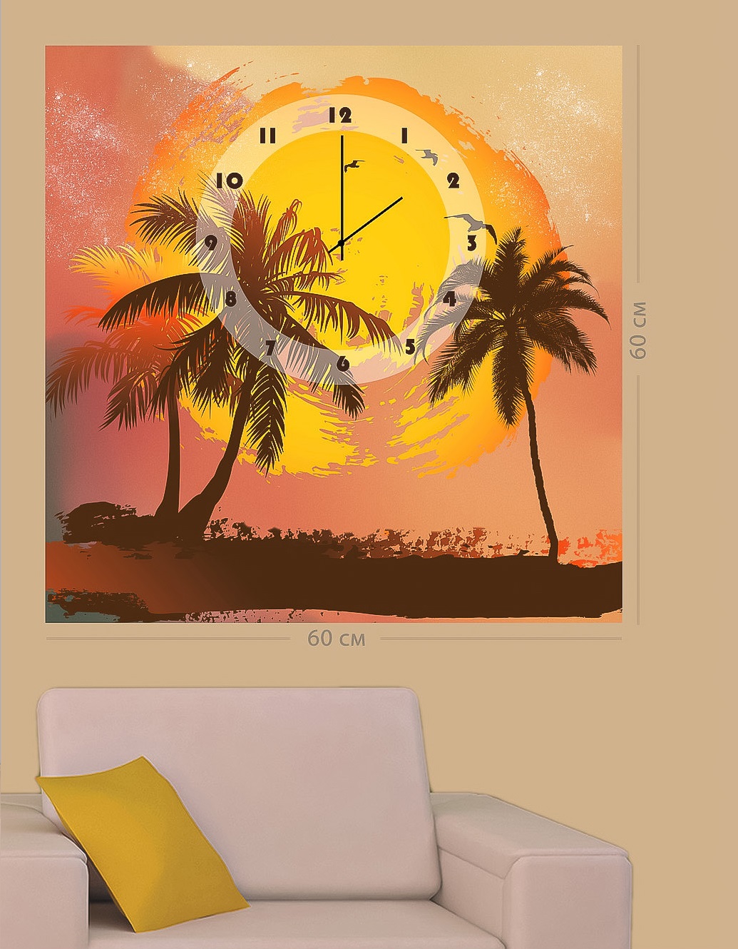 Настенные часы Art-Life Collection, 60x60 см, разноцвет (3C-97-60x60-W) - фото 1