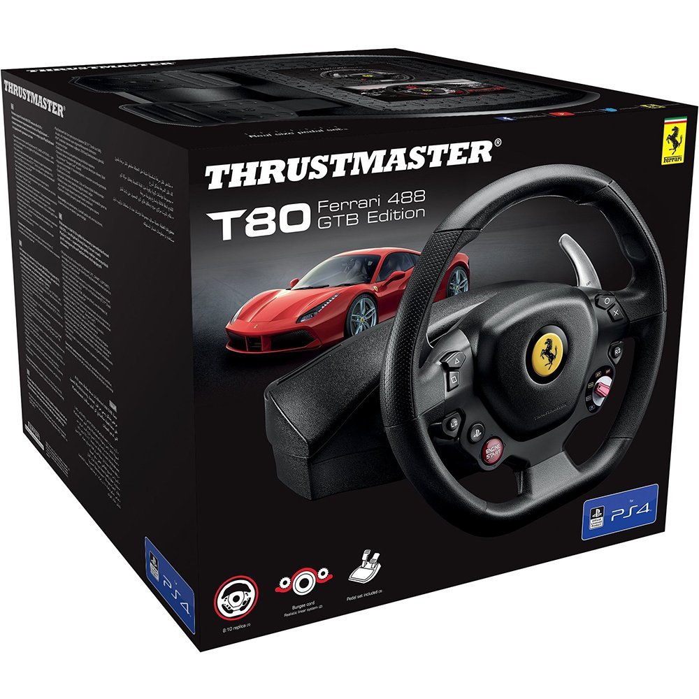 Руль гоночный игровой Thrustmaster T80 Ferrari 488 PC/PS4 вибрационный с педалями - фото 4