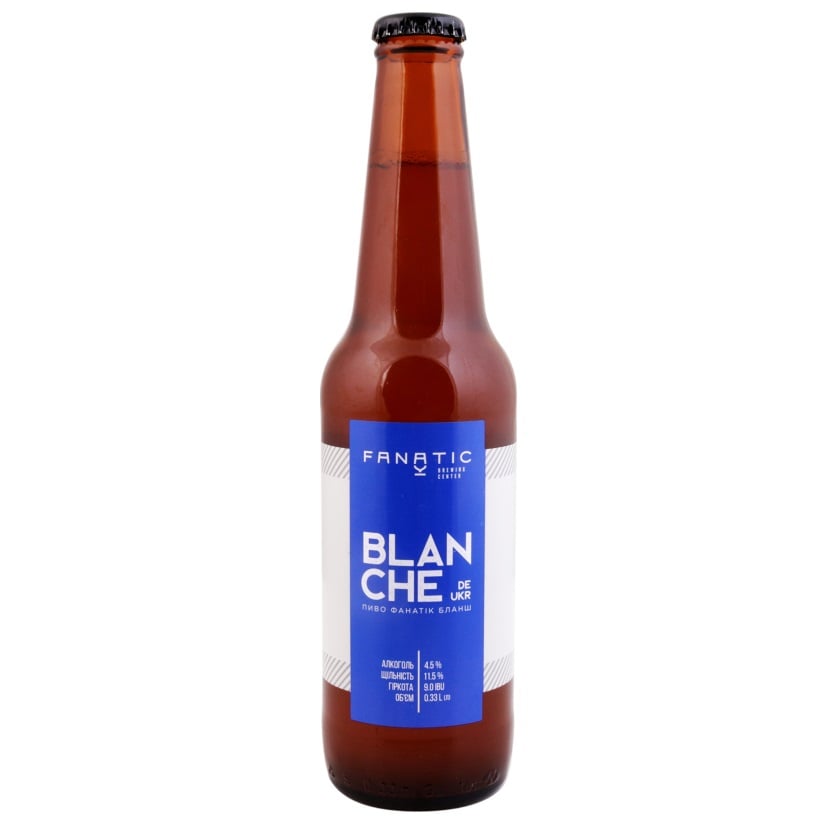 Пиво Fanatic Blanche, світле, 4,5%, 0,33 л (887707) - фото 1