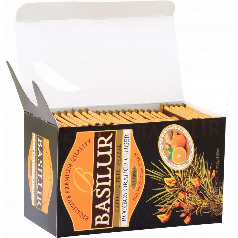 Чай Basilur Ройбуш апельсин-імбир, 25 пакетиків (896899) - фото 4