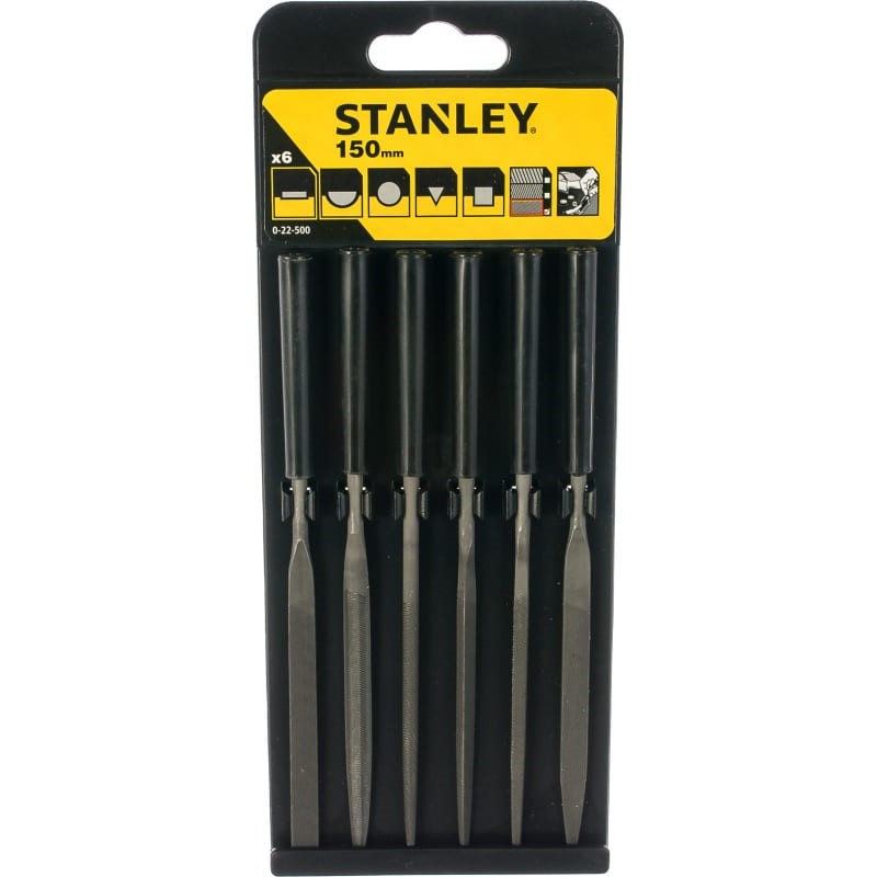 Надфили по металлу Stanley 160 мм 6 шт. (0-22-500) - фото 1