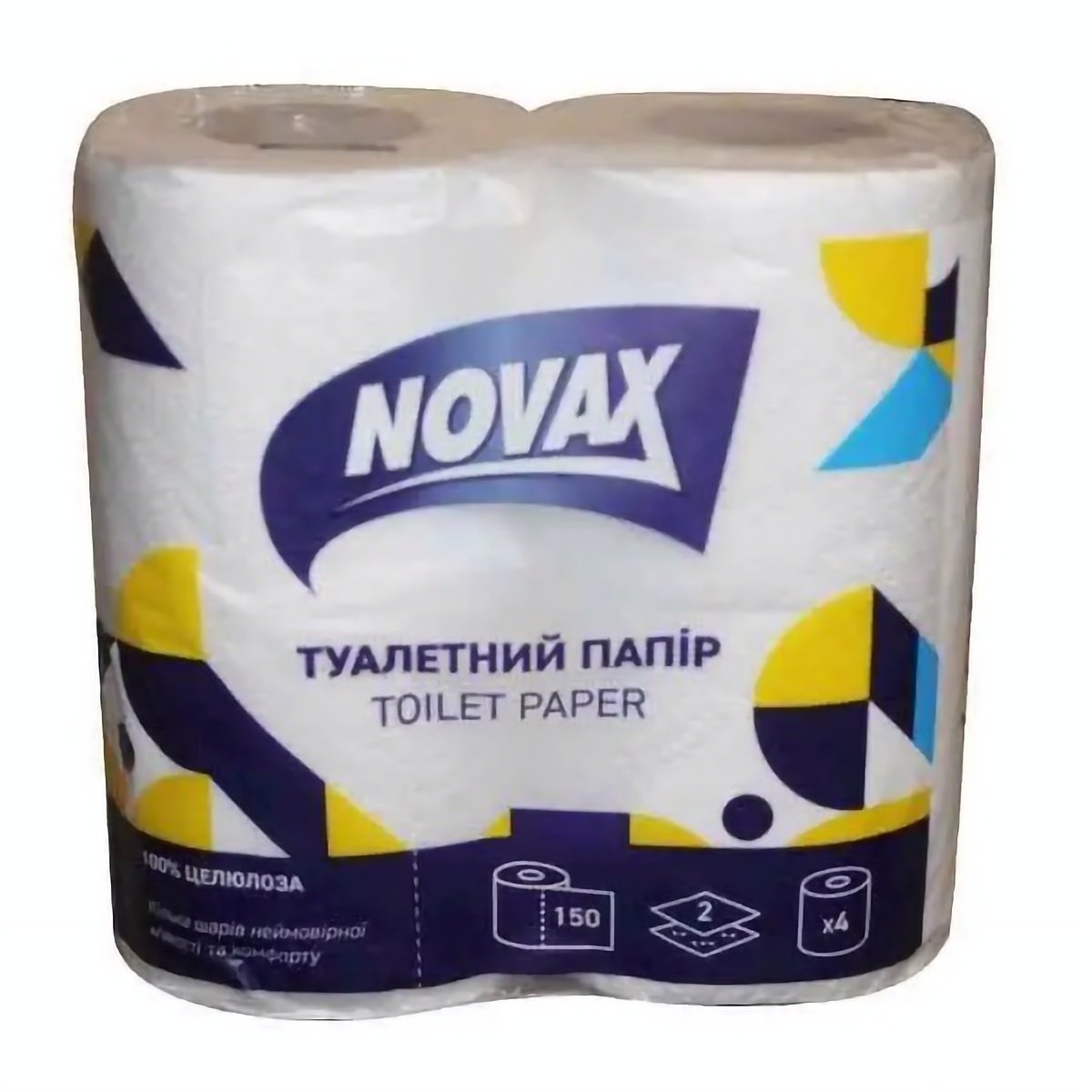Туалетная бумага Novax целлюлозная, двухслойная, 4 рулона - фото 1