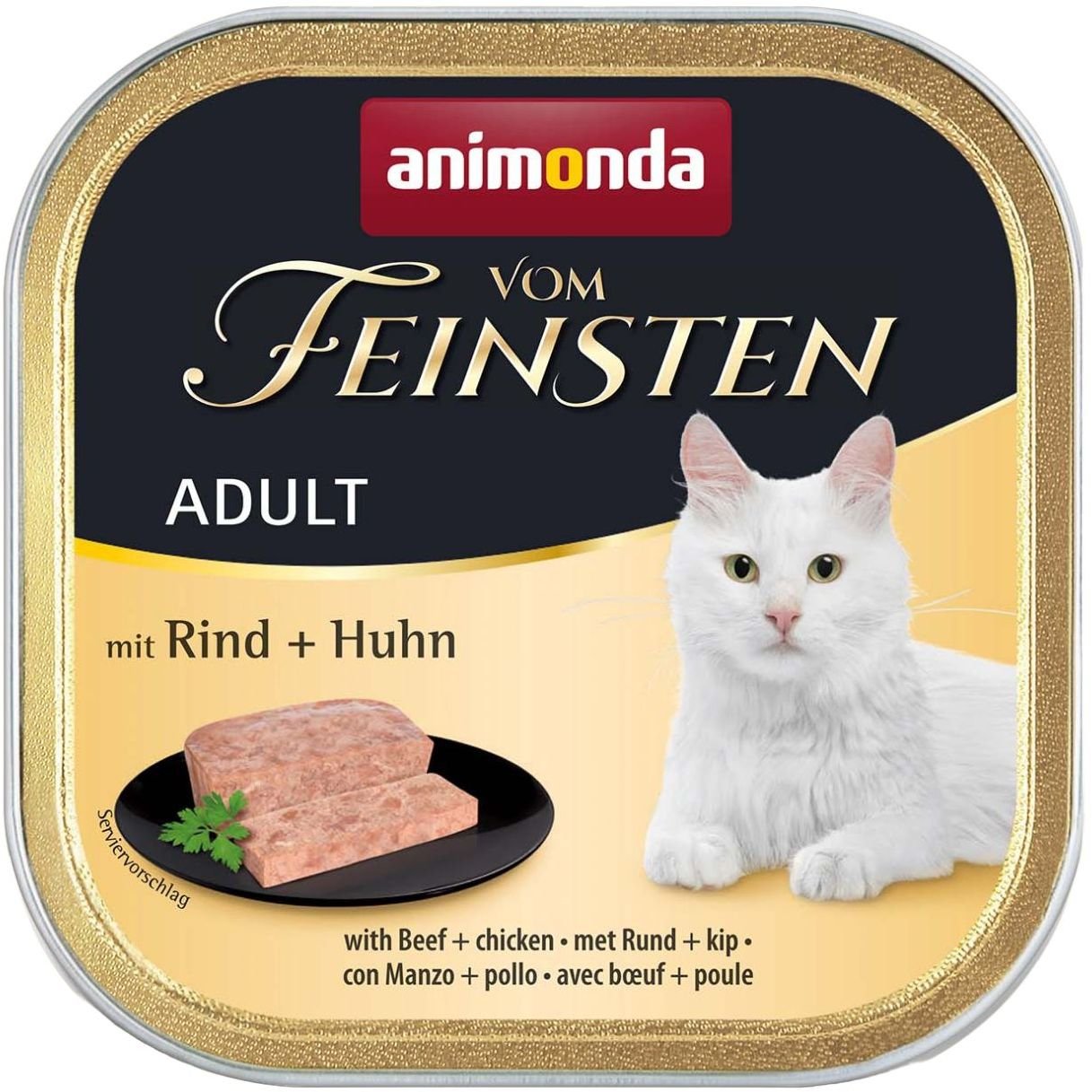 Влажный корм для кошек Animonda Vom Feinsten Adult with Beef + Chicken, с говядиной и курицей, 100 г - фото 1