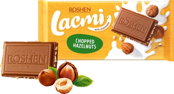 Шоколад молочный Roshen Lacmi с дробленым лесным орехом, 90 г (819989) - фото 2