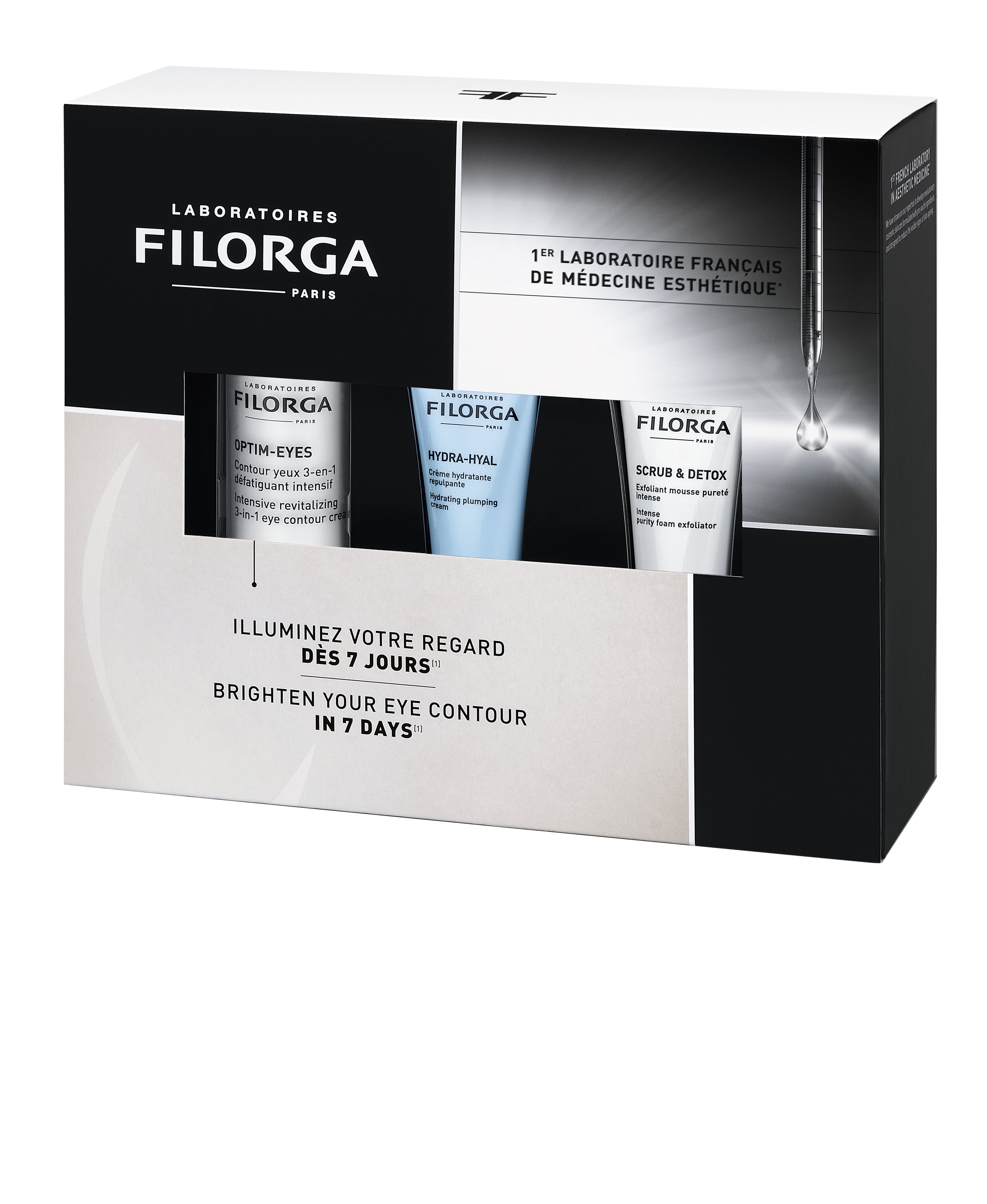 Набор Filorga: Крем для контура глаз Filorga Optim-Eyes Eye Contour, 15 мл + крем Filorga Hydra-Hyal, 15 мл + Скраб для лица Filorga Scrub&Detox, 15 мл - фото 2