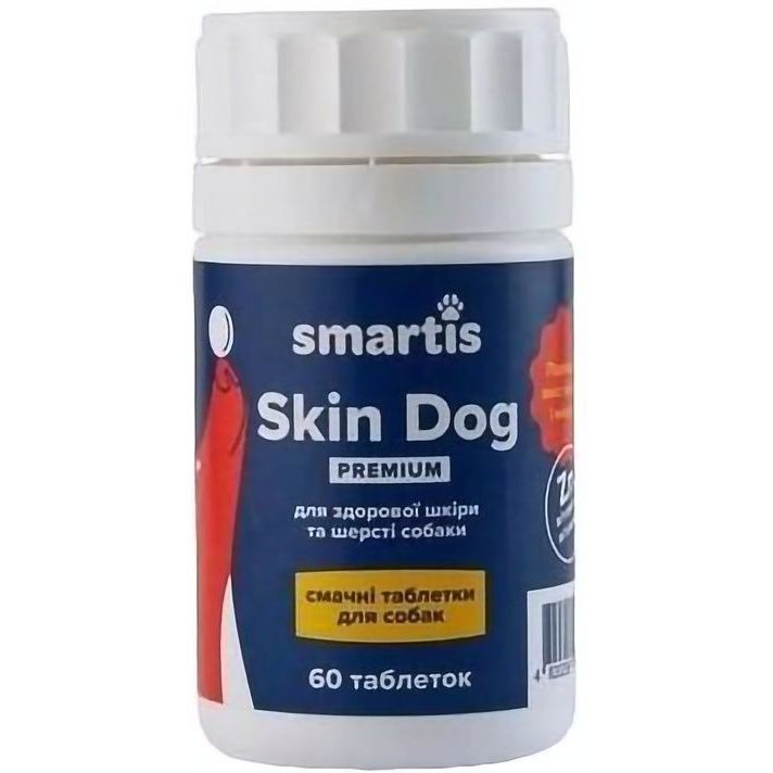 Додатковий корм для собак Smartis Skin Premium з амінокислотами, 60 таблеток - фото 1