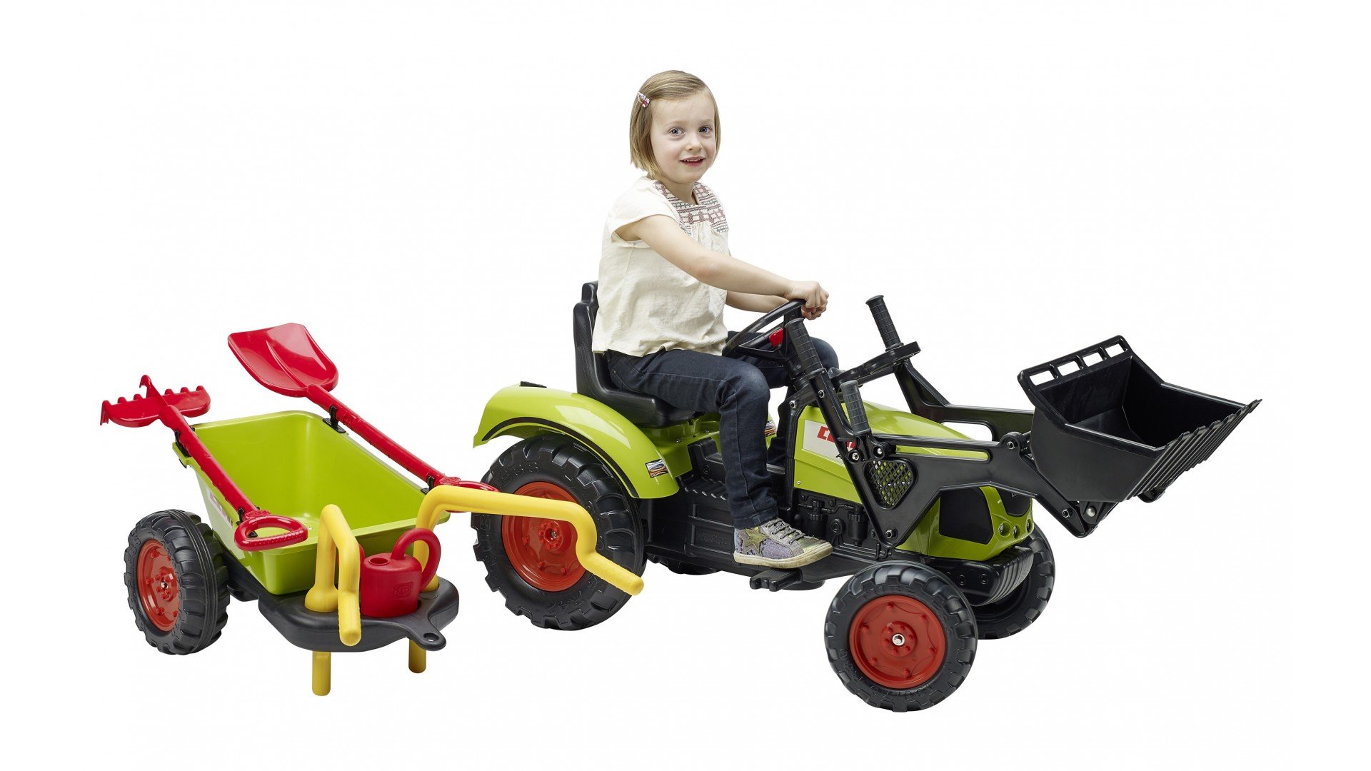 Дитячий трактор на педалях з причепом і ковшем Falk Claas Arion, зелений (1041RM) - фото 2