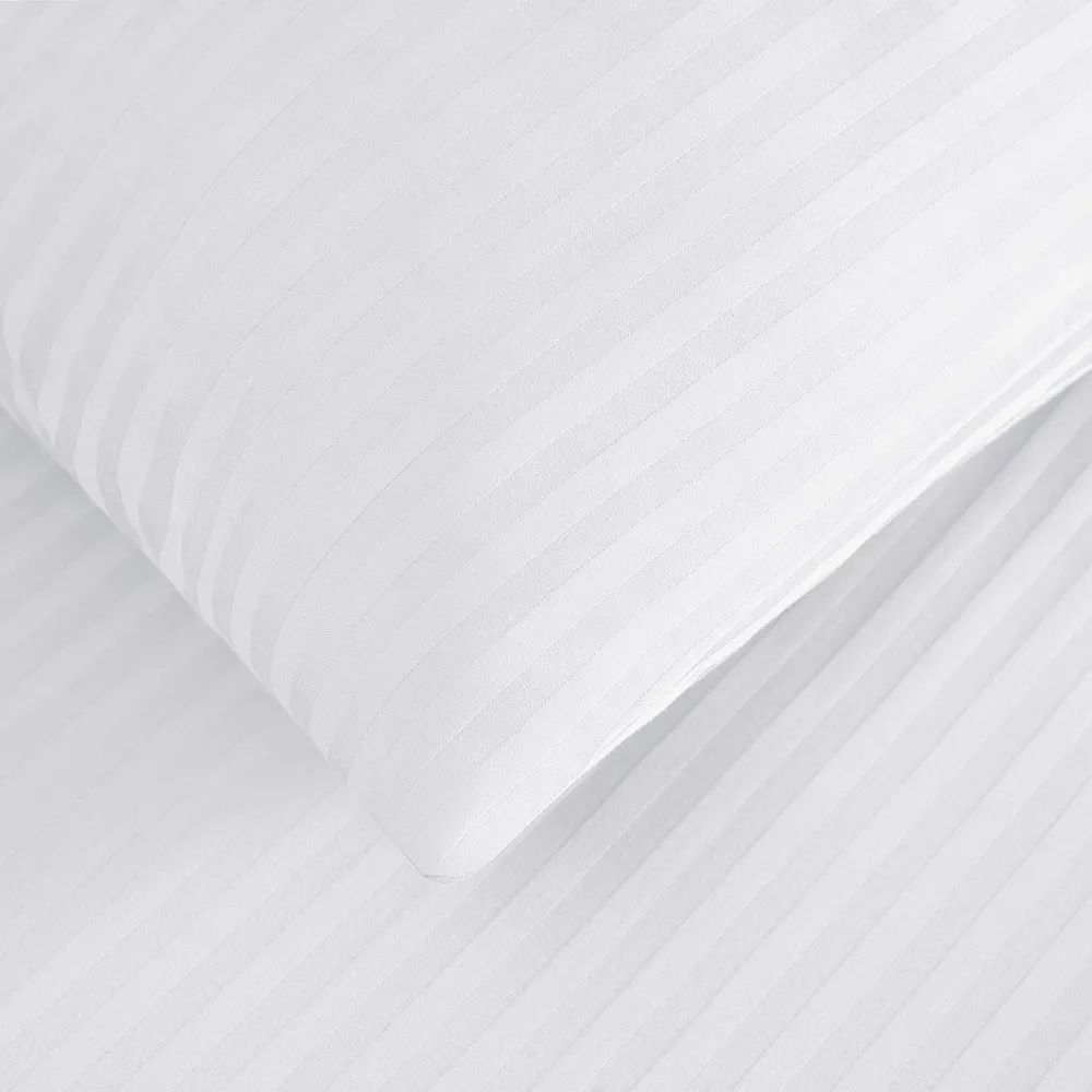 Простирадло на резинці LightHouse Sateen Stripe White 200х160 см біле (603890) - фото 8