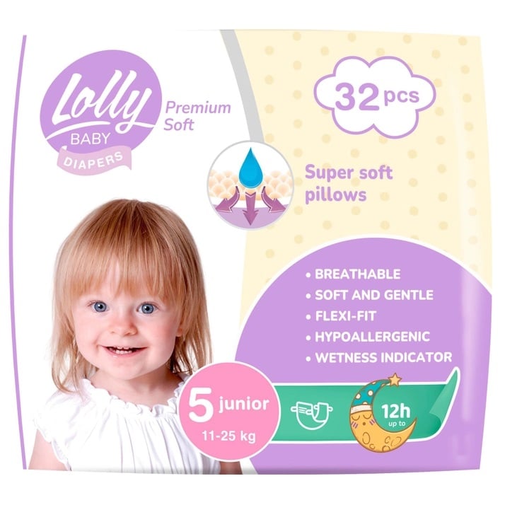 Подгузники Lolly Premium Soft 5 (11-25 кг), 32 шт. - фото 1