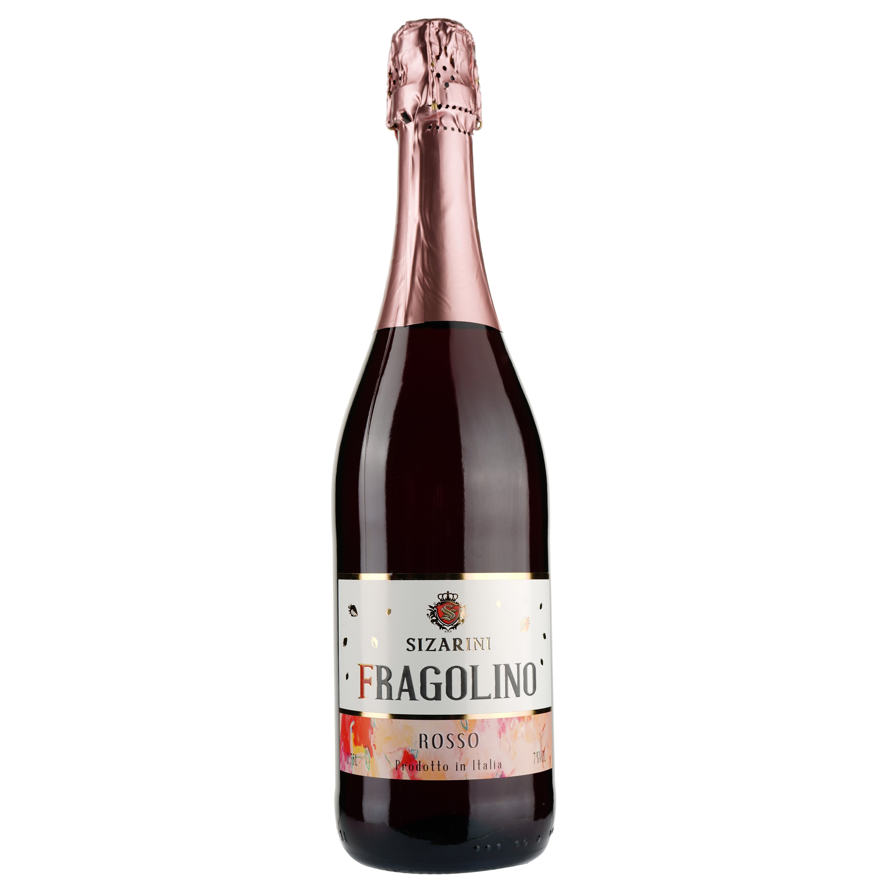 Вино ігристе Sizarini Fragolino Rosso, червоне, солодке, 7,5%, 0,75 л (478688) - фото 1