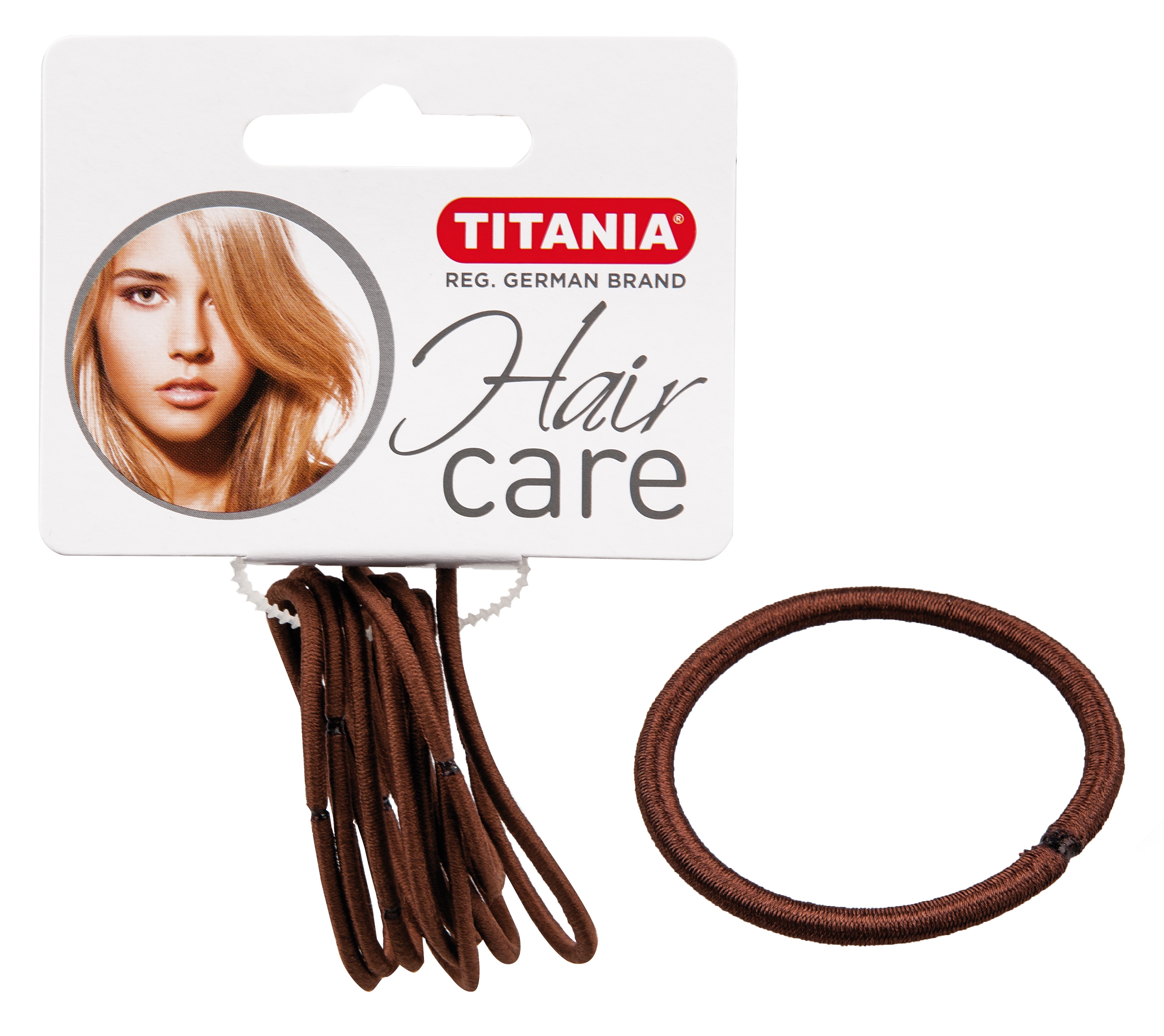 Набір еластичних резинок для волосся Titania, 9 шт., 5 см, коричневий (7809) - фото 1